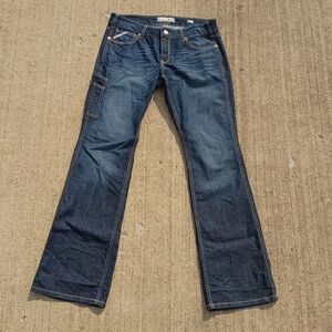 Ariat Rebar Mid Rise Boot Cut Blue Carpenter Jeans Womens Size 31L